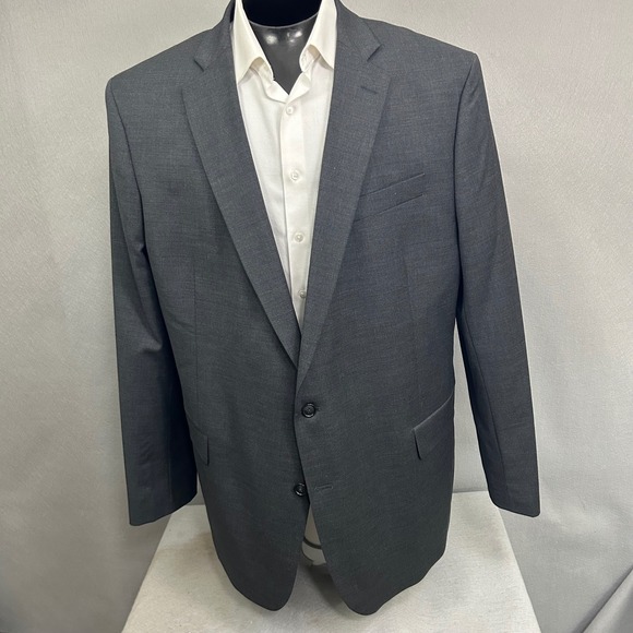 Stafford 52L Gray Sport Coat Fine Wool Blend Classic Fit Blazer Jacket - Picture 1 of 14